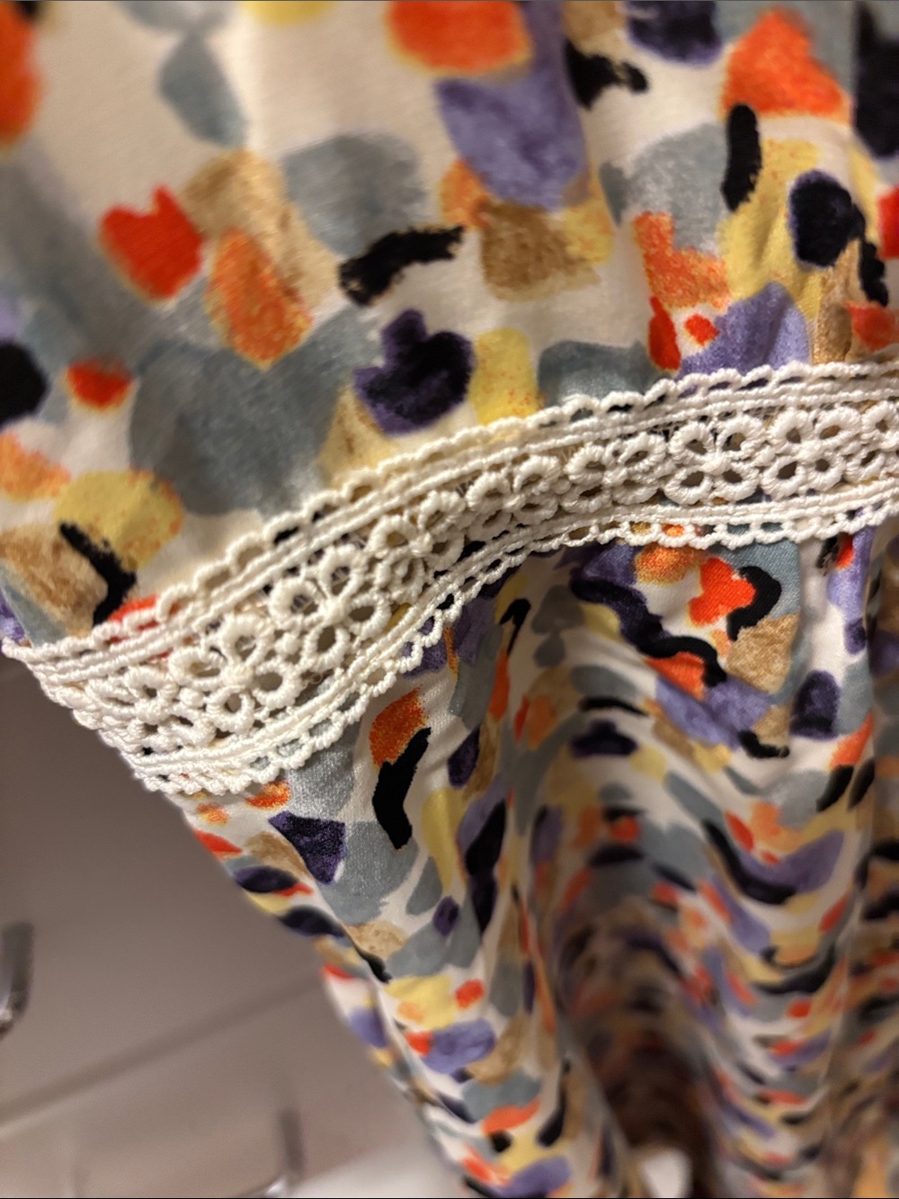 Kori Multicolor Floral Print Long Sleeve Dress with Lace Trim - Picture 5 of 7